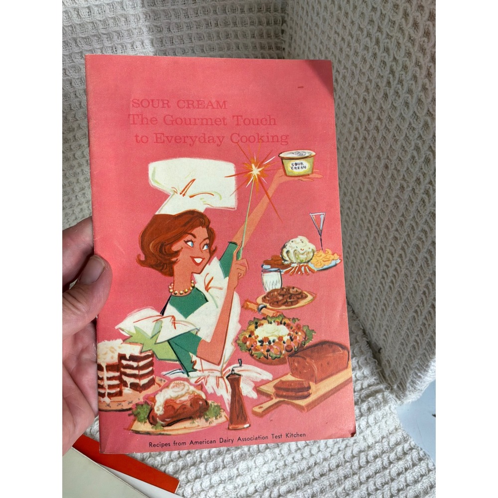 Vintage MCM American Dairy Association Sour Cream Recipe Booklet OS Pink